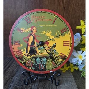 Vintage 2005 Harley Davidson Bulova Clock Retro Collectible Motorcycle Y2K